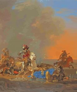 Cavalry Attack at Sunset By Jan Asselyn Paint By Numbers