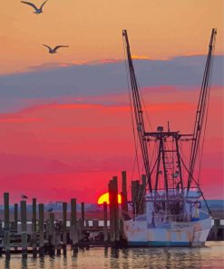 Chincoteague Harbor At Sunset Paint By Numbers