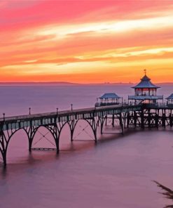 Clevedon Sunset Seascape Paint By Numbers