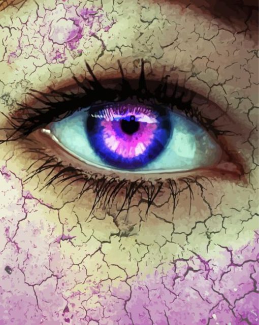 Close Up Purple Eyes Paint By Numbers