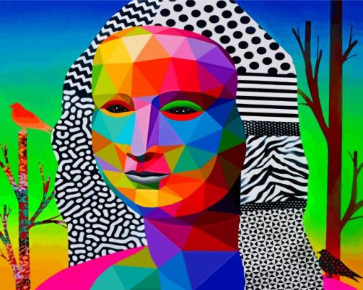 Colorful Mona Lisa Face Paint By Numbers