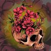 Cool Skull Flowers Paint By Numbers