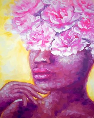 Cool The Girl With The Peonies Head Paint By Numbers