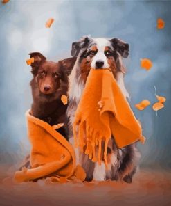 Dogs In Autumn Paint By Numbers