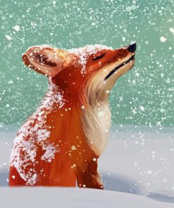 Adorable Fox In Snow Art Paint By Numbers