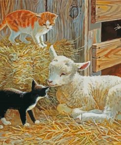 Lamb And Cats Paint By Numbers