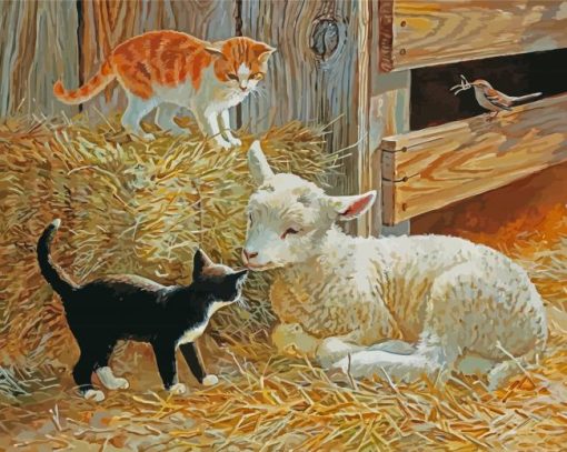 Lamb And Cats Paint By Numbers