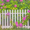 Flowers Floral White Picket Fence Paint By Numbers