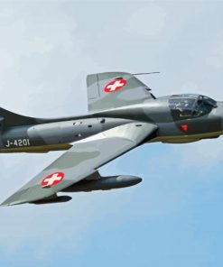 Flying Hawker Hunter Paint By Numbers