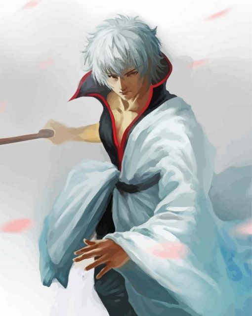 Gintoki Sakata Anime Art Paint By Numbers