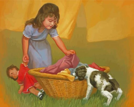 Girl With Dog Paint By Numbers