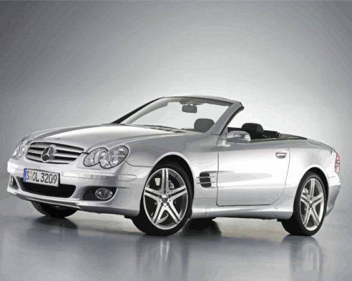 Grey Mercedes Benz SL Paint By Numbers