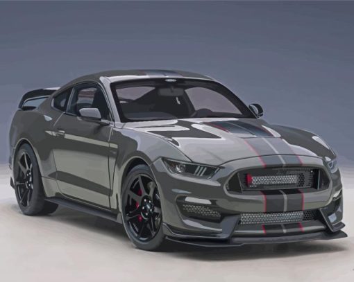 Grey Shelby Mustang Car Paint By Numbers