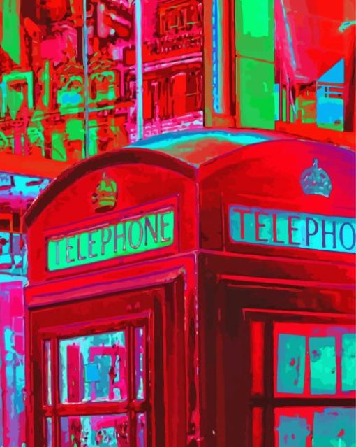 London Telephone Box Paint By Numbers