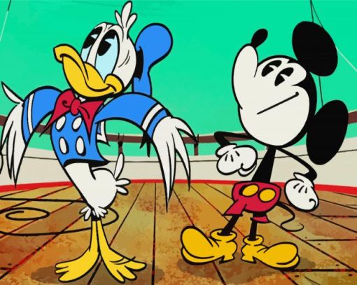 Mickey Mouse And Donald Duck Paint By Numbers