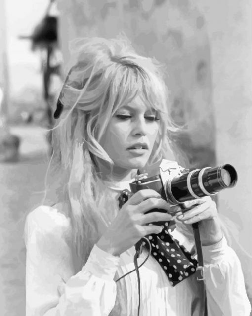 Brigitte Bardot Monochrome Paint By Numbers