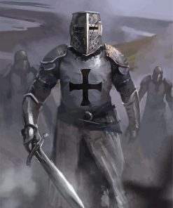 Monochrome Knight Templar Art Paint By Numbers