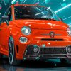 Orange Fiat Abarth Paint By Numbers