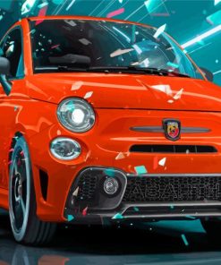 Orange Fiat Abarth Paint By Numbers