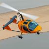 Orange Gyrocopter Plane Paint By Numbers