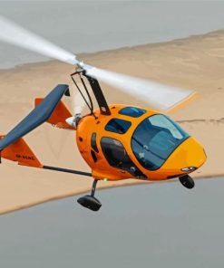 Orange Gyrocopter Plane Paint By Numbers