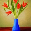 Orange Tulips Vase Paint By Numbers