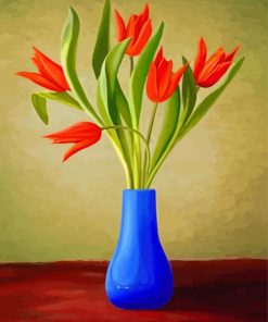 Orange Tulips Vase Paint By Numbers