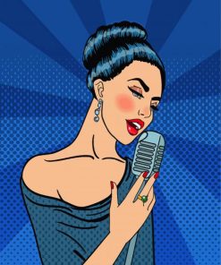 Pop Art Girl Singing Paint By Numbers