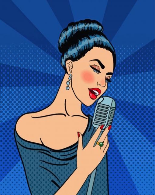 Pop Art Girl Singing Paint By Numbers