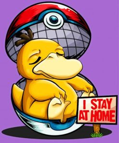 Psyduck Stays At Home Paint By Numbers