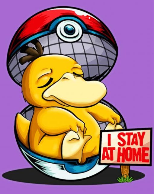 Psyduck Stays At Home Paint By Numbers