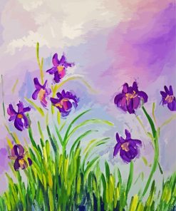 Purple Irises By Claude Monet Paint By Numbers