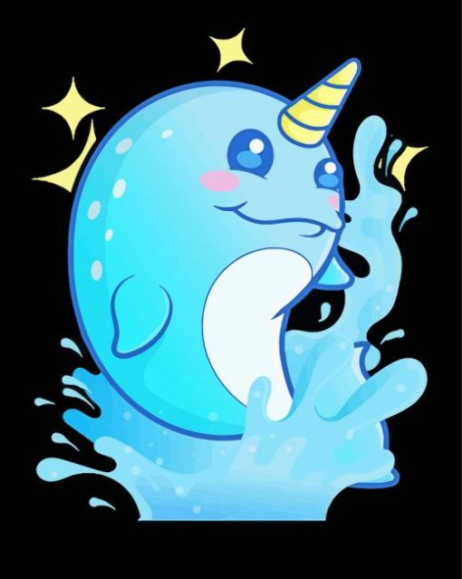 Adorable Narwhal Paint By Numbers