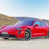 Red Porsche Taycan Paint By Numbers