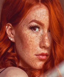 Redhead Woman With Freckles Paint By Numbers