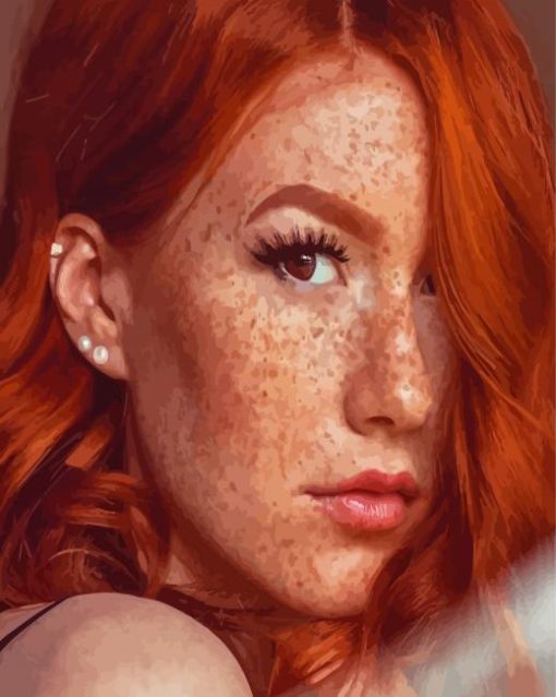 Redhead Woman With Freckles Paint By Numbers