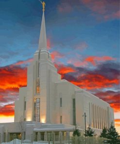 Rexburg Idaho Temple Sunset Paint By Numbers