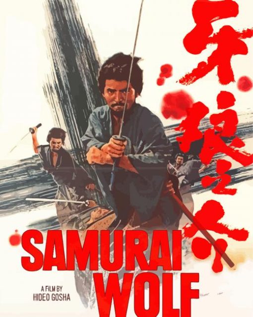 Samurai Wolf Poster Paint By Numbers