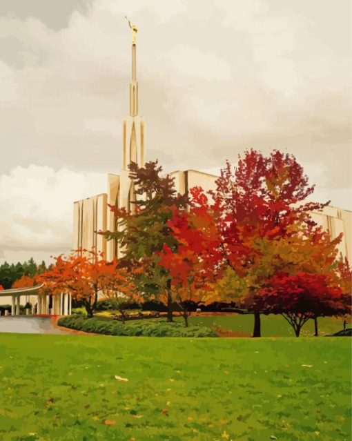 Seattle Washington Temple Paint By Numbers