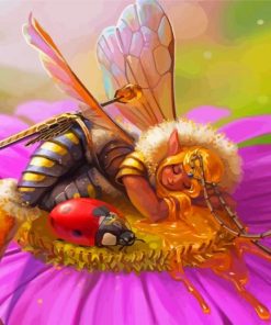 Sleepy Queen Bee Paint By Numbers