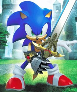 Sonic With Sword Art Paint By Numbers