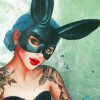 Tattooed Masked Rabbit Girl Paint By Numbers