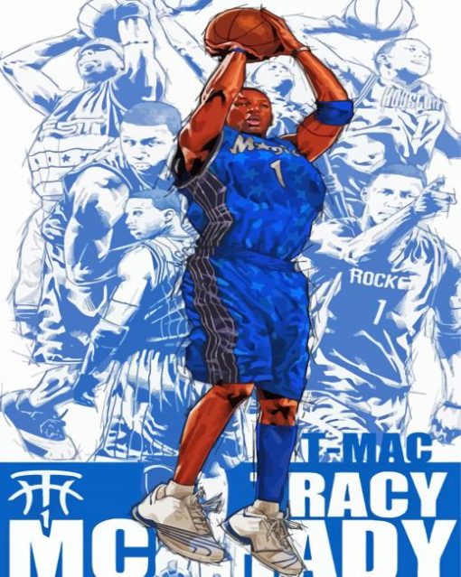 Tracy McGrady Basketball Player Poster Paint By Numbers