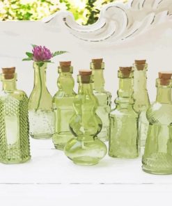 Vintage Green Bottles Paint By Numbers