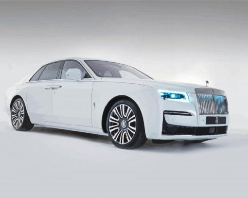 White Luxury Car Paint By Numbers