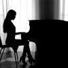 Woman Playing Piano Silhouette Paint By Numbers