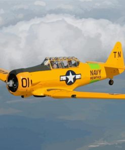 Yellow World War II Airplane Paint By Numbers