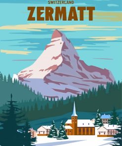 Zermatt Poster Paint By Numbers