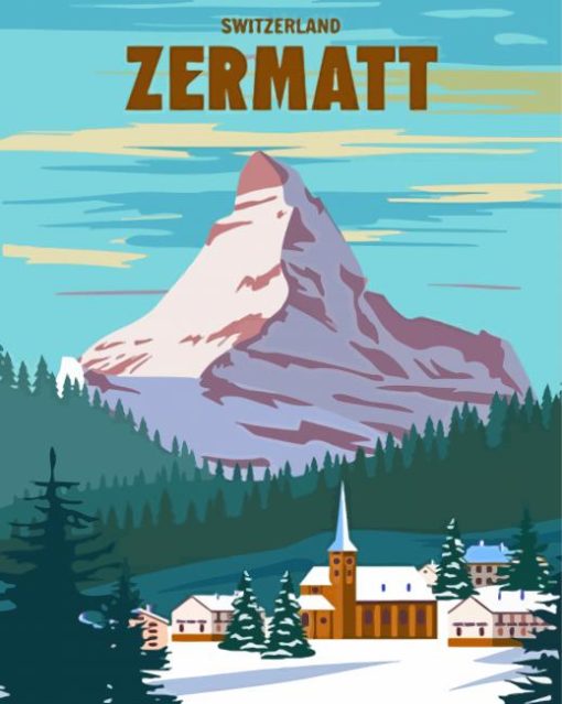 Zermatt Poster Paint By Numbers