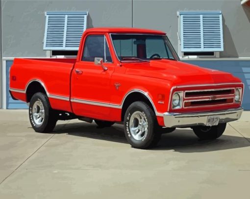 1968 Red Chevrolet Paint By Numbers